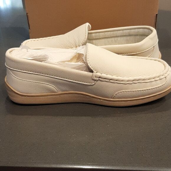 My Slippers Leather Beige Memory Foam Moccasins - Picture 4 of 9